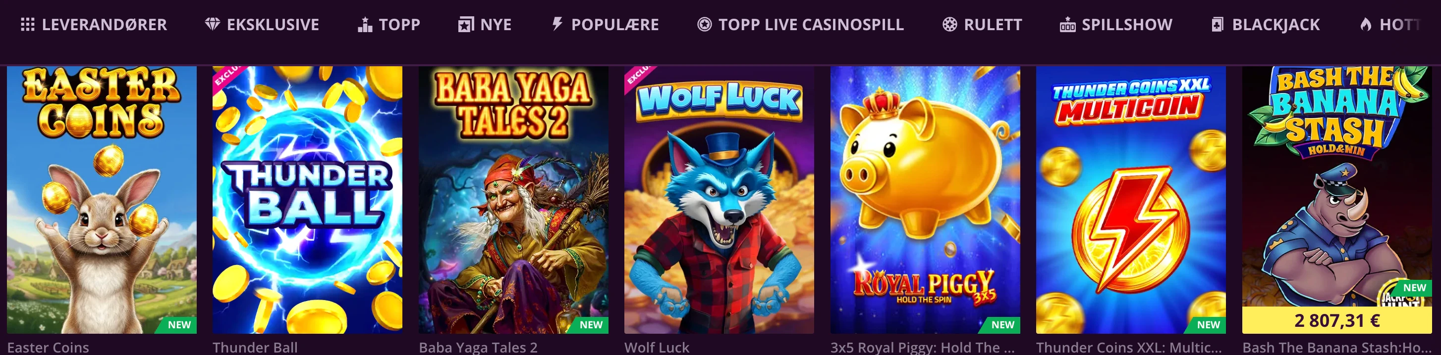 Malina Casino spillutvalg